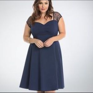 Torrid💕Dot Mesh tea length special occasion dress